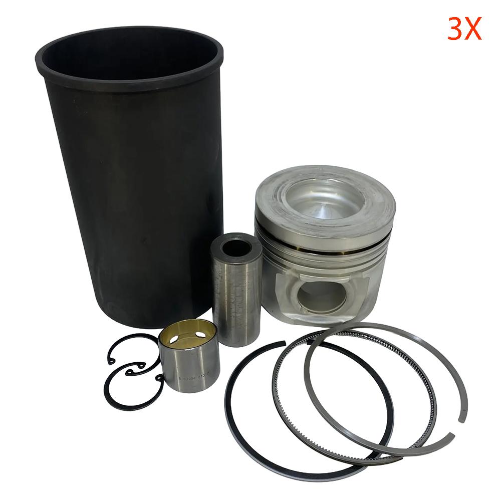 Комплект поршневой (гильза 3X + поршень + кольца + палец) в сборе Isuzu NQR75/90 NPR75 FSR90 4HK1 Е-3/4 | JMC